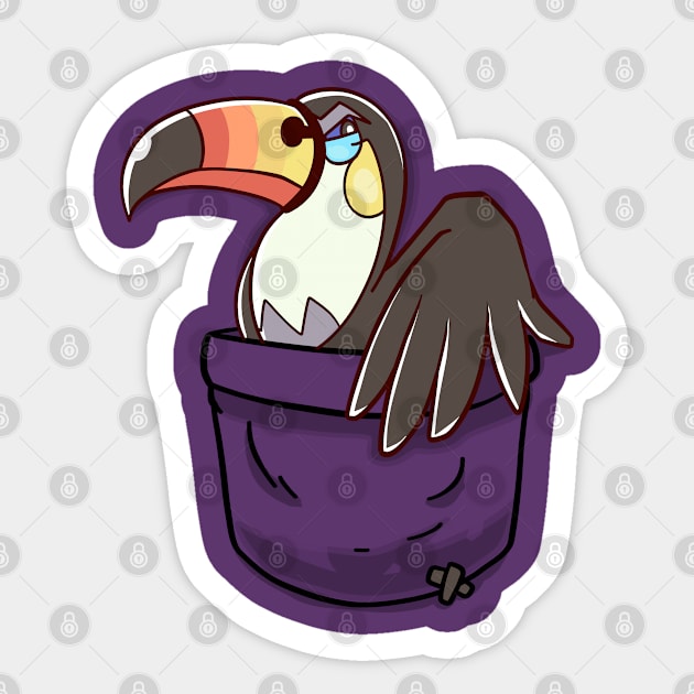 Pocket Anger Toucan Sticker by TechraPockets